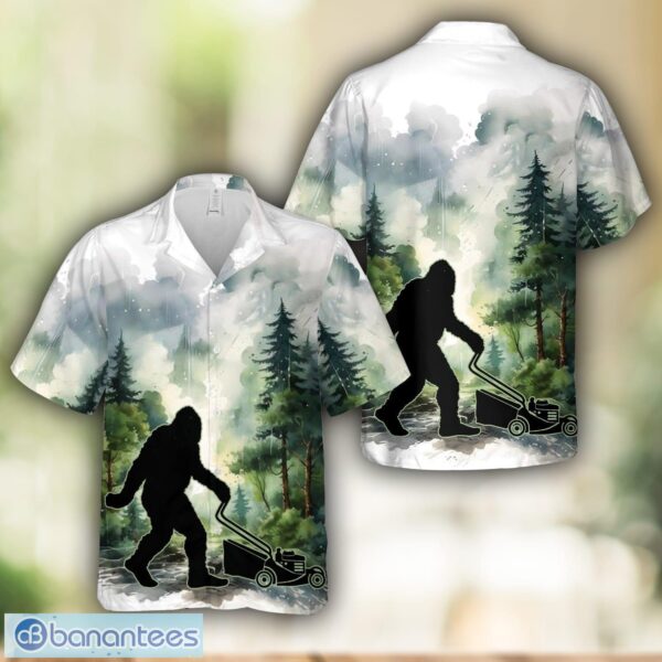Bigfoot Mowing Lawn Hawaiian Shirt Beach Shirt Product Photo 1