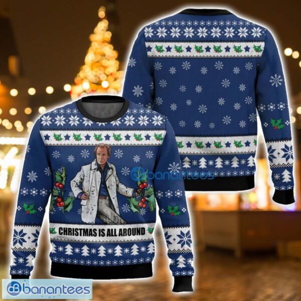 Billy Mack Christmas Is All Around Love Actually Ugly Christmas Sweater Holiday Gift For Family Christmas Sweater Product Photo 1