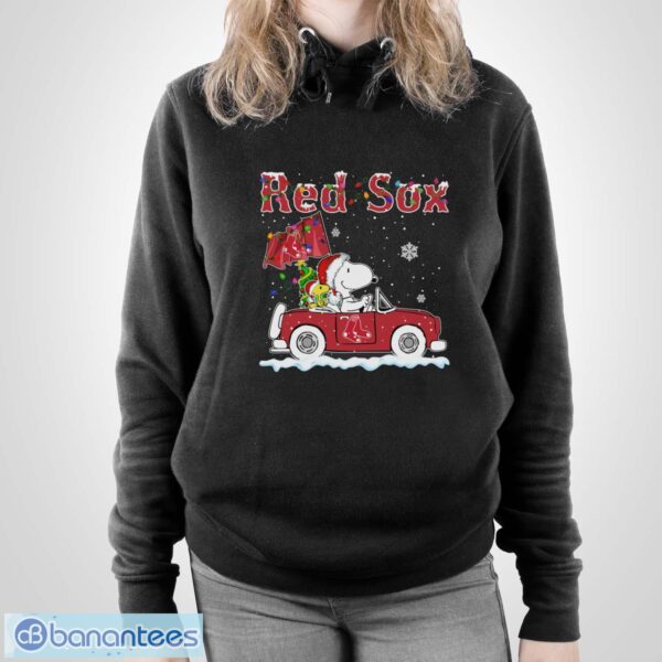Boston Red Sox Snoopy And Woodstock Driving Car Shirt Sweatshirt Hoodie - Unisex Pullover Hoodie