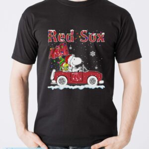 Boston Red Sox Snoopy And Woodstock Driving Car Shirt Sweatshirt Hoodie - Men T-Shirt