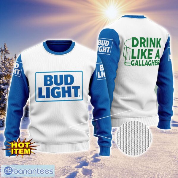 Bud Light Beer Drink Like A Gallagher Patrick Day 3D Print Sweater Christmas Gift Holiday Sweater Product Photo 1