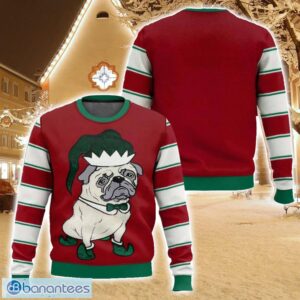Pug Elf Christmas Ugly Christmas Sweater Christmas Gift For Family Holiday Gift Product Photo 1