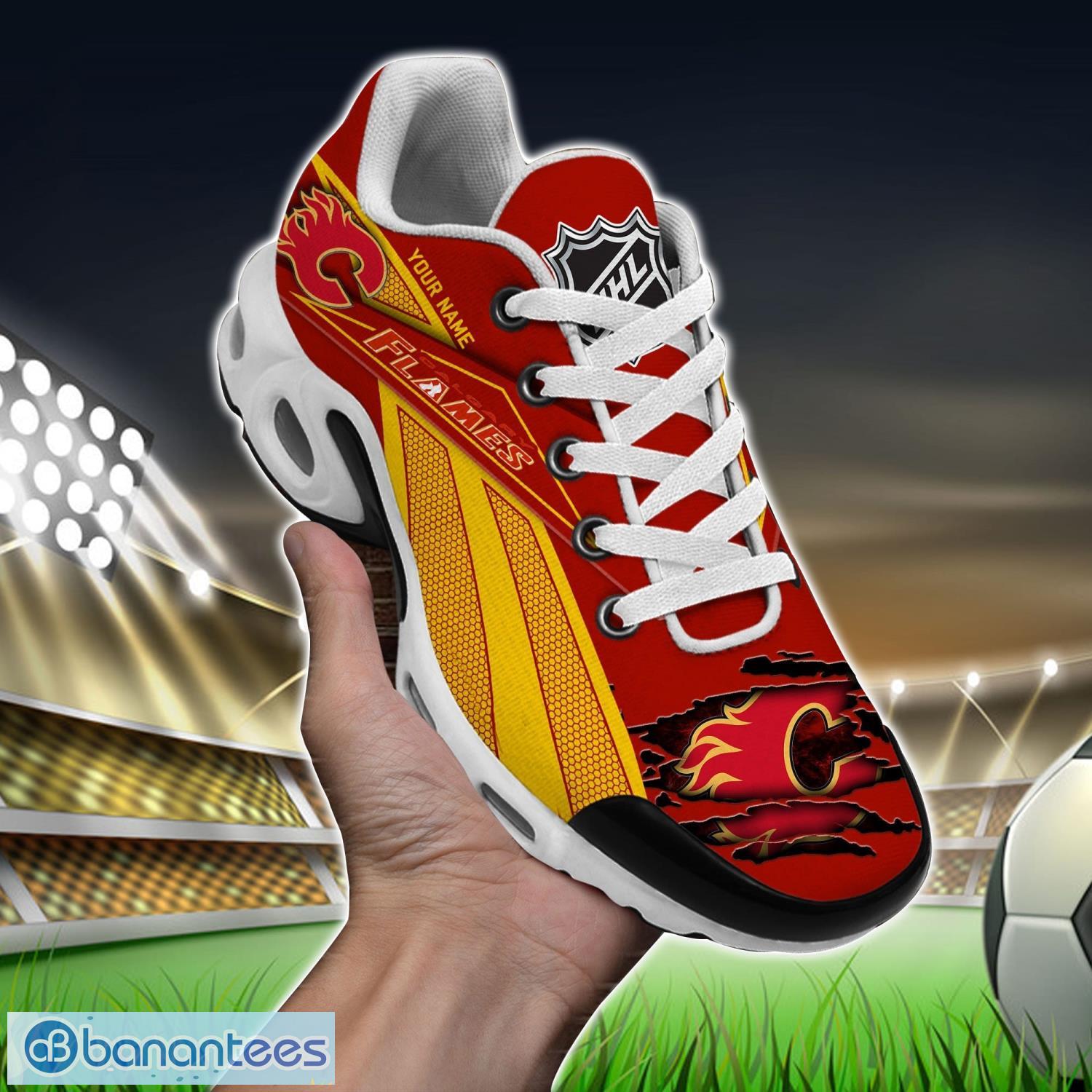calgary flames air cushion sports shoes custom name gift tn shoes sneakers for fans men women team shoes image Calgary Flames Air Cushion Sports Shoes Custom Name Gift TN Shoes Sneakers For Fans Men Women Team Shoes Product Photo 1