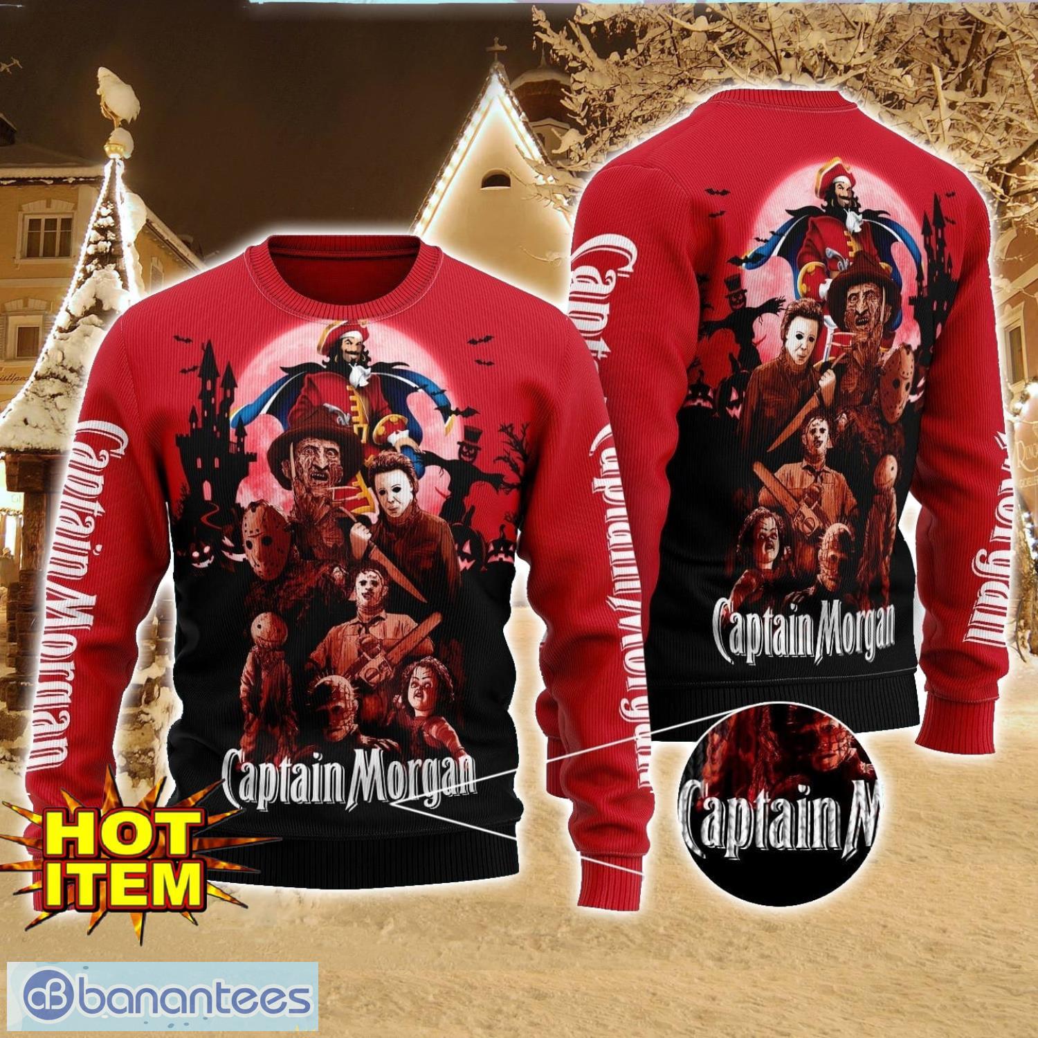 captain morgan horror halloween night all over print sweater halloween sweater gift ideas image Captain Morgan Horror Halloween Night All Over Print Sweater Halloween Sweater Gift Ideas Product Photo 1