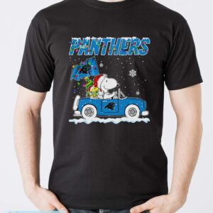 Carolina Panthers Snoopy And Woodstock Driving Car Shirt Sweatshirt Hoodie - Men T-Shirt