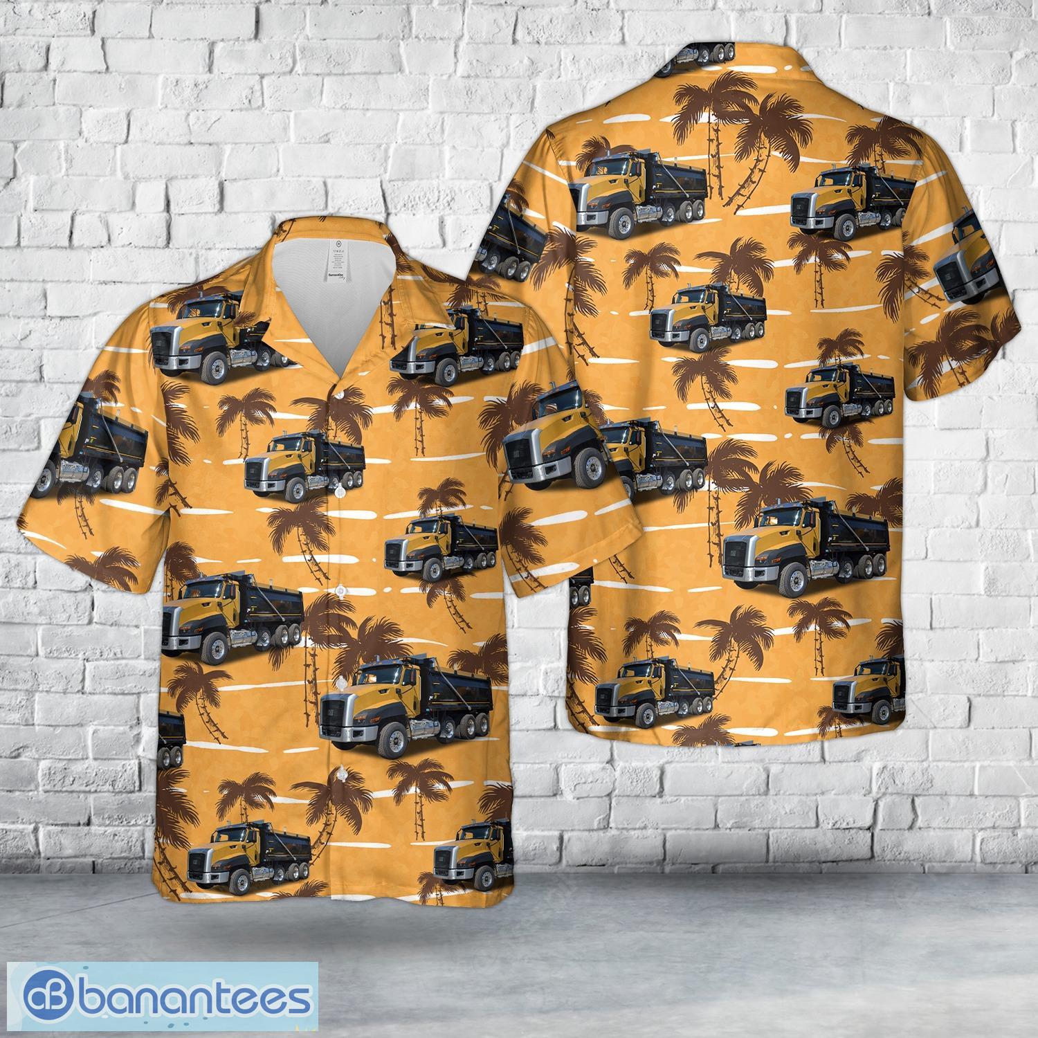 cat ct660 dump truck hawaiian shirt aloha beach shirt image Cat CT660 Dump Truck Hawaiian Shirt Aloha Beach Shirt Product Photo 1
