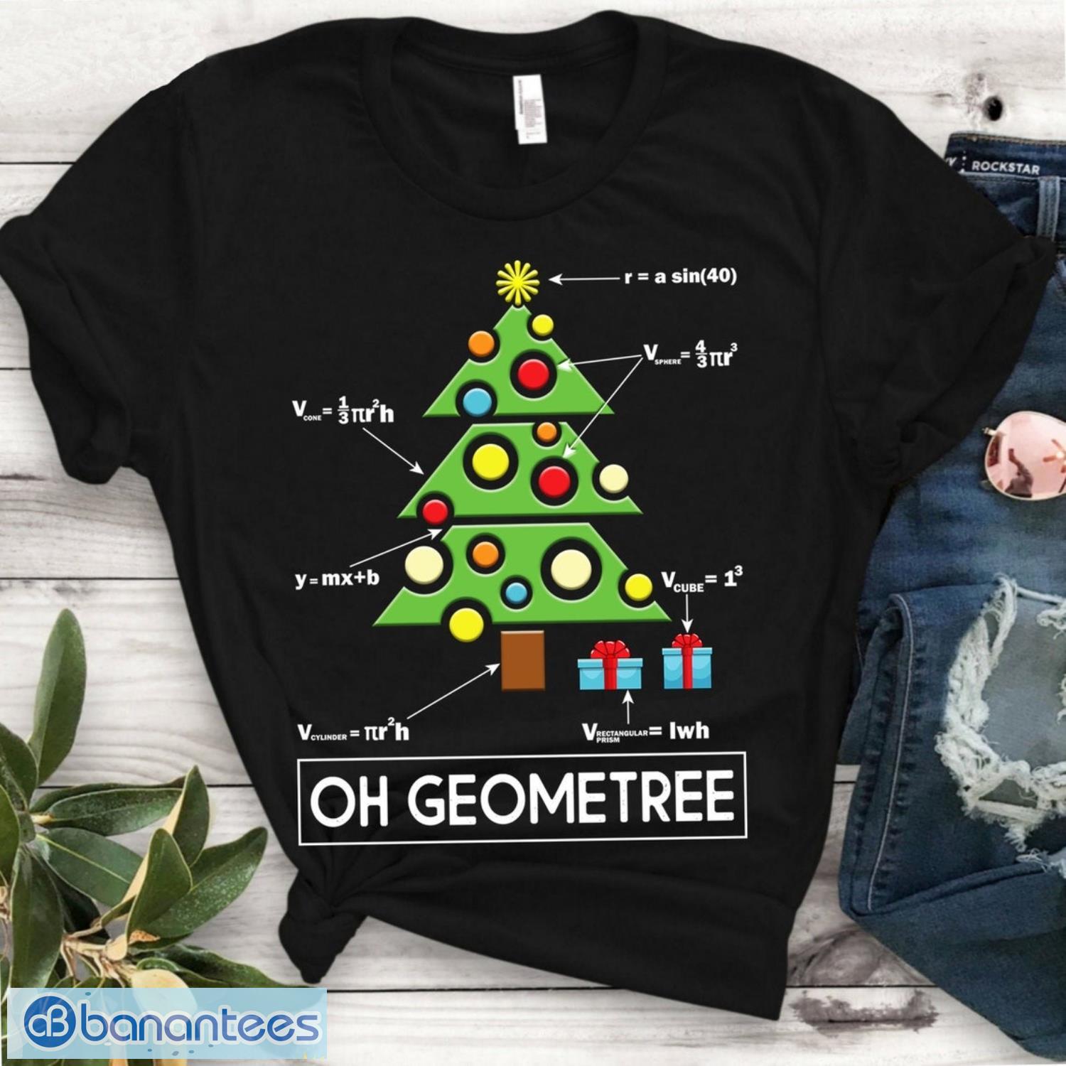 christmas tree geometree geometry math teacher t shirt image Christmas Tree Geometree Geometry Math Teacher T-Shirt Product Photo 1