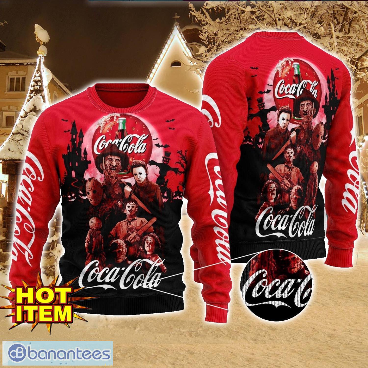 coca cola horror halloween night all over print sweater halloween sweater gift ideas image Coca Cola Horror Halloween Night All Over Print Sweater Halloween Sweater Gift Ideas Product Photo 1