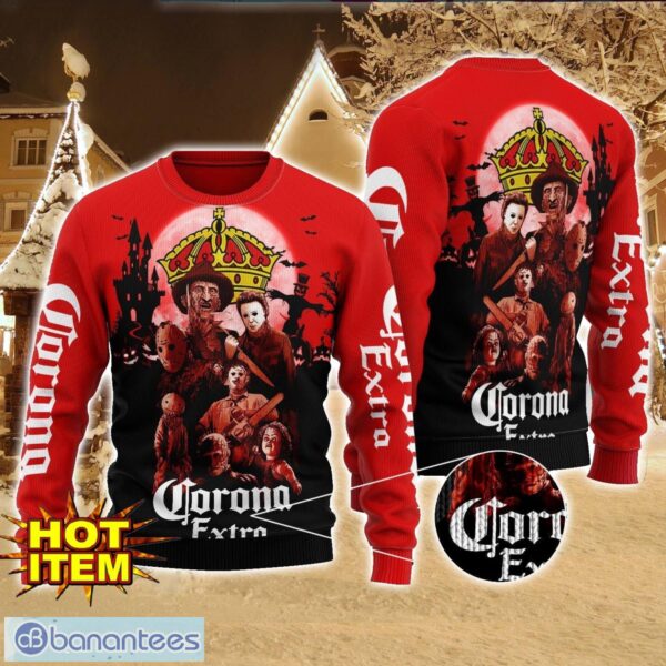 Corona Extra Horror Halloween Night All Over Print Sweater Halloween Sweater Gift Ideas Product Photo 1