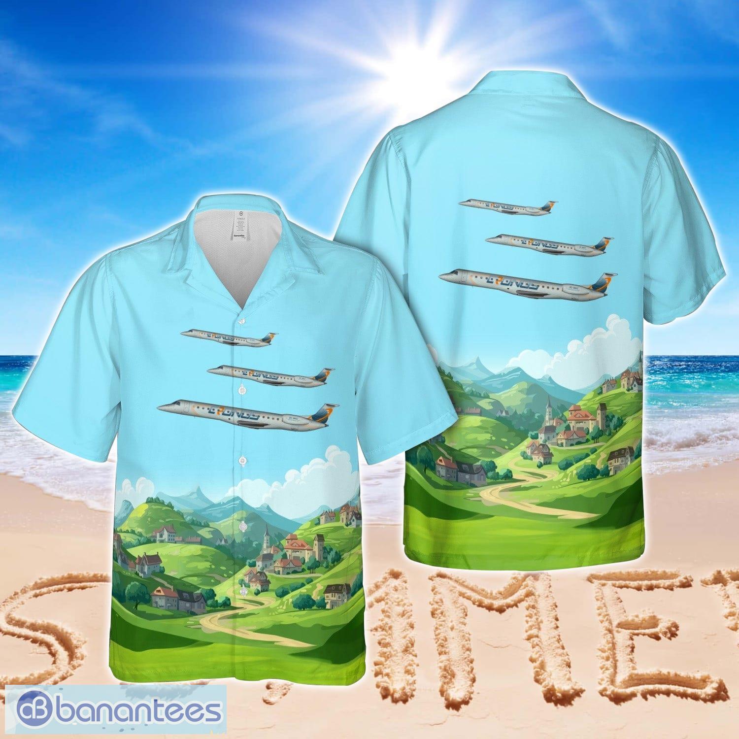 cronos airlines embraer erj 145 hawaiian shirt aloha beach shirt image Cronos Airlines Embraer ERJ-145 Hawaiian Shirt Aloha Beach Shirt Product Photo 1