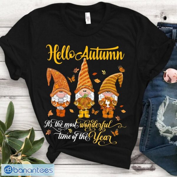 Cute Halloween Gnomes T-Shirt, Gnomes Autumn Pumpkin Spice Fall Shirt Product Photo 1