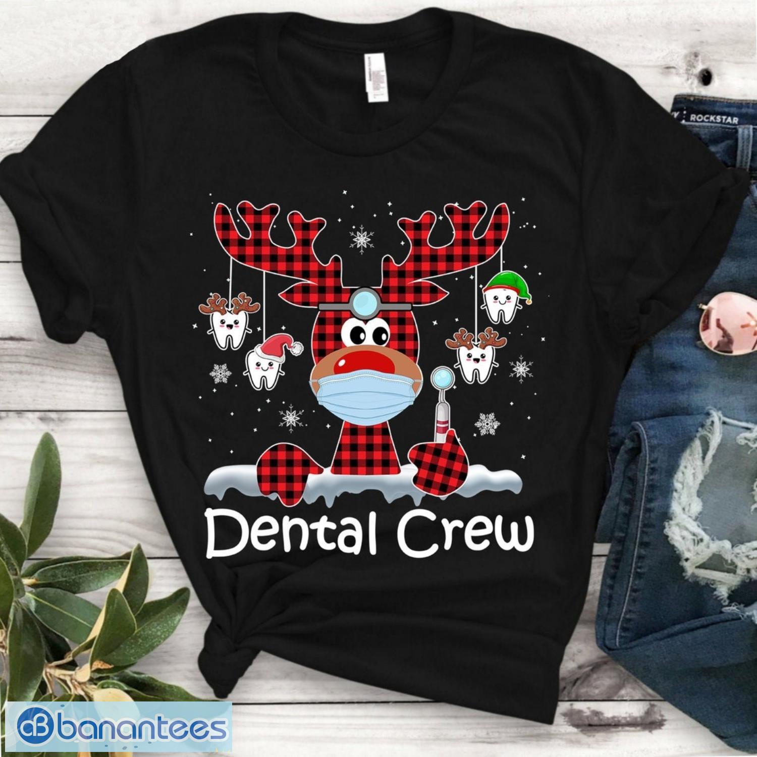 dental crew reindeer and tooth christmas 2020 t shirt image Dental Crew Reindeer and Tooth Christmas 2020 T-Shirt Product Photo 1
