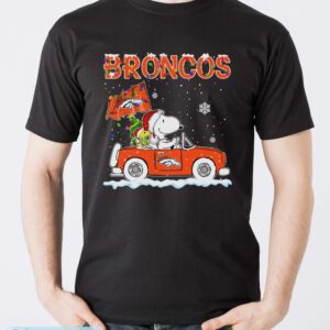 Denver Broncos Snoopy And Woodstock Driving Car Shirt Sweatshirt Hoodie - Men T-Shirt
