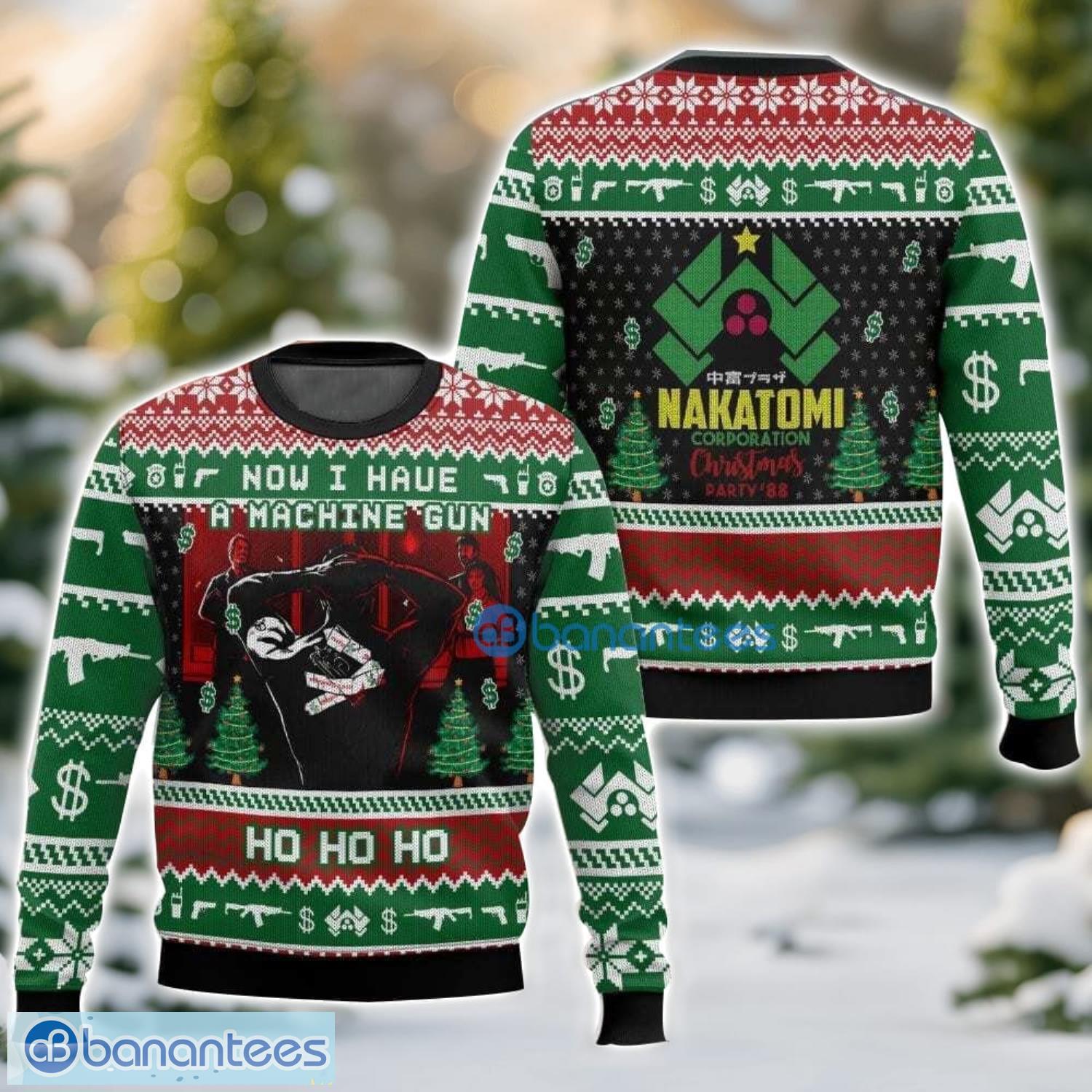 die hard mcclane now i have a machine gun ho ho ho christmas gift ugly christmas sweater for men and women image Die Hard, McClane “Now I have a machine gun. Ho ho ho” Christmas Gift Ugly Christmas Sweater For Men And Women Product Photo 1