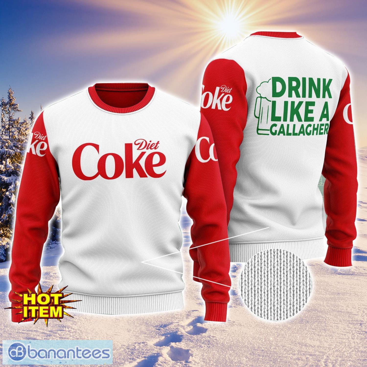 diet coke drink like a gallagher patrick day 3d print sweater christmas gift holiday sweater image Diet Coke Drink Like A Gallagher Patrick Day 3D Print Sweater Christmas Gift Holiday Sweater Product Photo 1