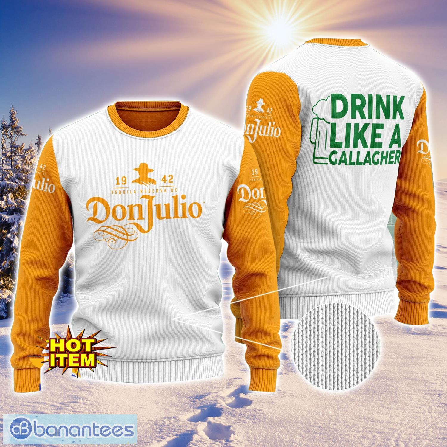 don julio drink like a gallagher patrick day 3d print sweater christmas gift holiday sweater image Don Julio Drink Like A Gallagher Patrick Day 3D Print Sweater Christmas Gift Holiday Sweater Product Photo 1