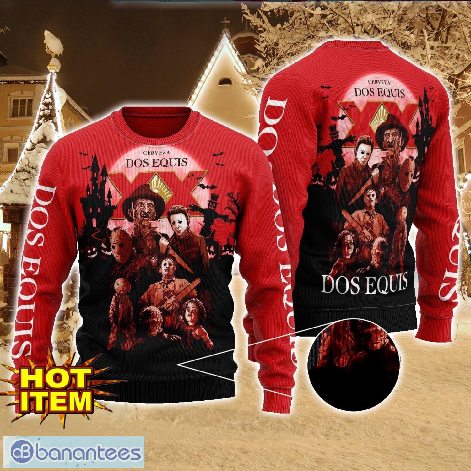 dos equis horror halloween night all over print sweater halloween sweater gift ideas image Dos Equis Horror Halloween Night All Over Print Sweater Halloween Sweater Gift Ideas Product Photo 1