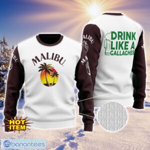 Malibu Rum Drink Like A Gallagher Patrick Day 3D Print Sweater Christmas Gift Holiday Sweater Product Photo 1