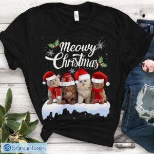 Meowy Christmas Cat Shirt - Cute Kitten Cat Kitty Xmas Tshirt Product Photo 1