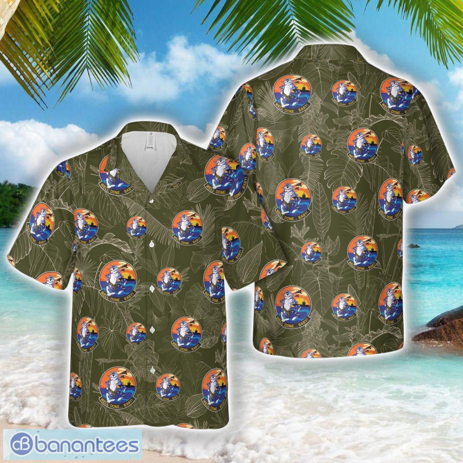 f 14 tomcat well done baby hawaiian shirt beach shirt image F-14 Tomcat - Well Done Baby! Hawaiian Shirt Beach Shirt Product Photo 1