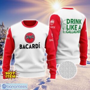 Bacardi Rum Drink Like A Gallagher Patrick Day 3D Print Sweater Christmas Gift Holiday Sweater Product Photo 1