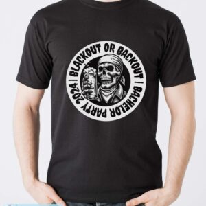 Funny Bachelor Party T-Shirt Blackout Skull Beer Groomsmen Shirt - Men T-Shirt