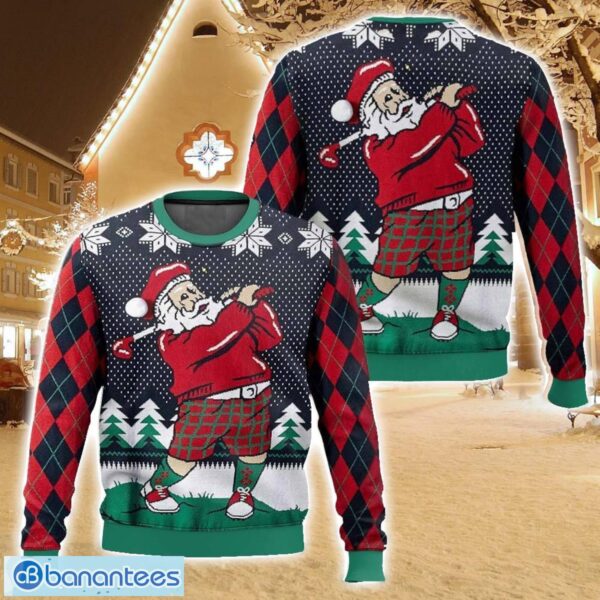 Golf Santa Claus Christmas Ugly Christmas Sweater Christmas Gift For Family Holiday Gift Product Photo 1