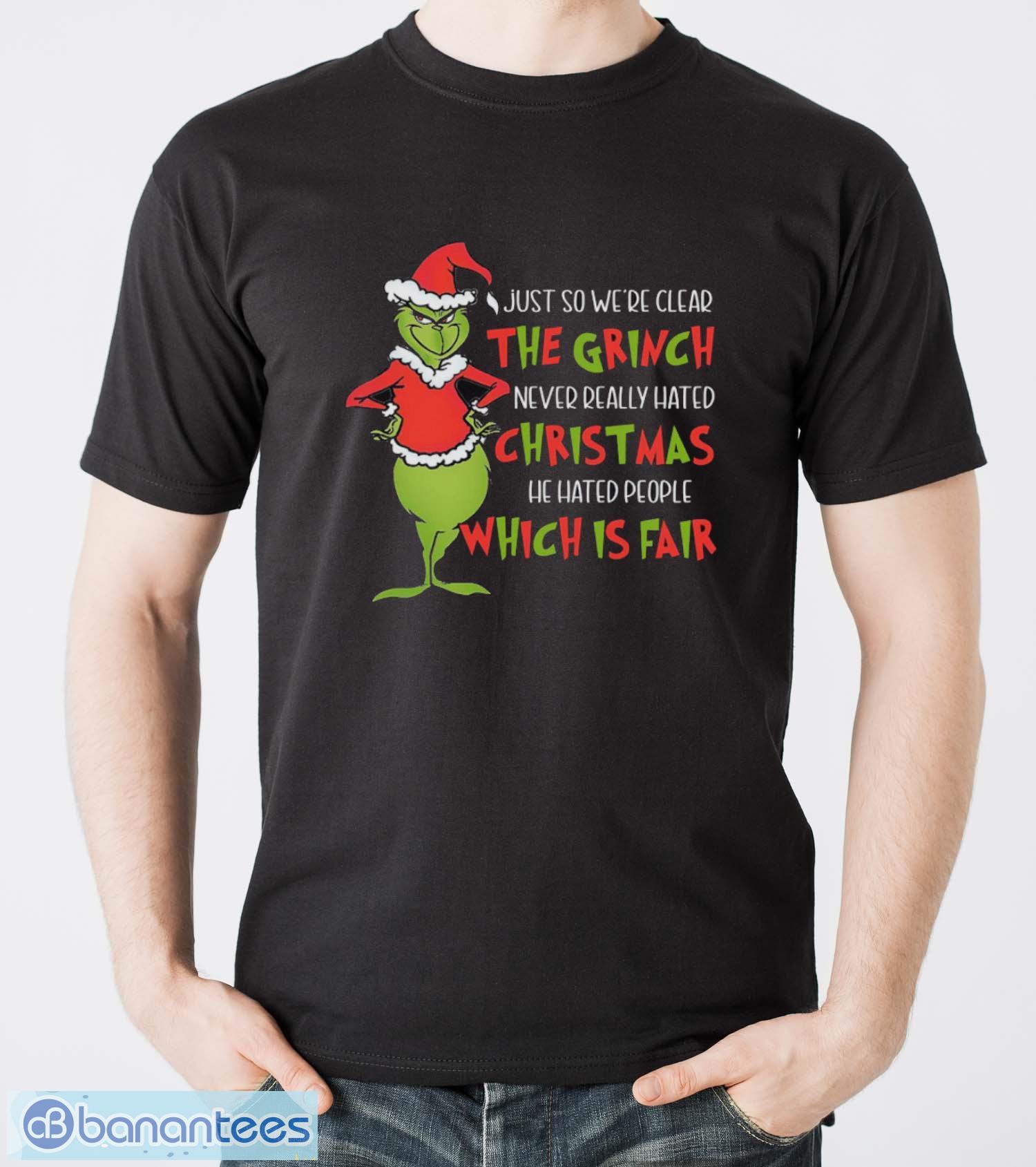 grinch christmas shirt he hated people shirt image Grinch Christmas Shirt, He Hated People Shirt - Men T-Shirt