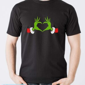 Grinch Heart Hands Shirt, Santa Grinch Tee, Grinch Christmas Shirt - Men T-Shirt