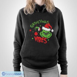 Grinchmas Vibes T-Shirt, Santa Grinch Shirt, Grinch Christmas Shirt - Unisex Pullover Hoodie