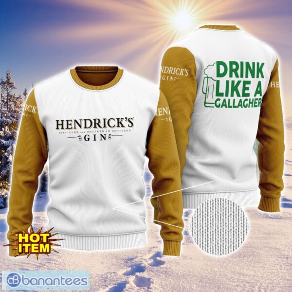 Hendrick's Gin Drink Like A Gallagher Patrick Day 3D Print Sweater Christmas Gift Holiday Sweater Product Photo 1