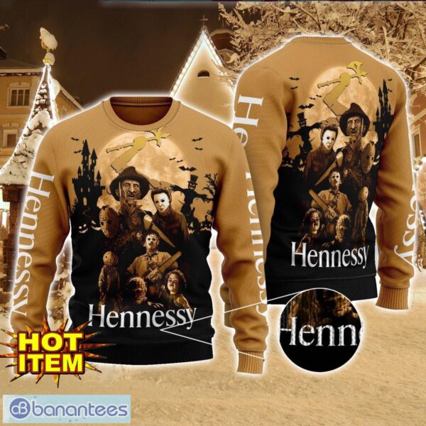 Hennessy Cognac Horror Halloween Night All Over Print Sweater Halloween Sweater Gift Ideas Product Photo 1