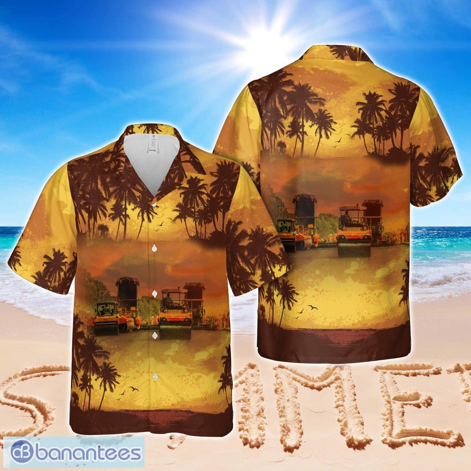 highway construction tropical hawaiian shirt aloha beach shirt image Highway Construction Tropical Hawaiian Shirt Aloha Beach Shirt Product Photo 1