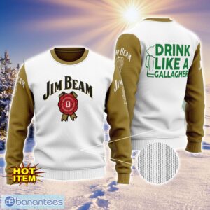 Jim Beam Drink Like A Gallagher Patrick Day 3D Print Sweater Christmas Gift Holiday Sweater Product Photo 1