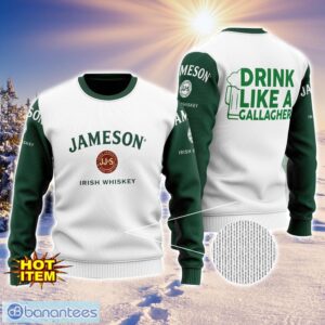 Jameson Irish Whiskey Drink Like A Gallagher Patrick Day 3D Print Sweater Christmas Gift Holiday Sweater Product Photo 1