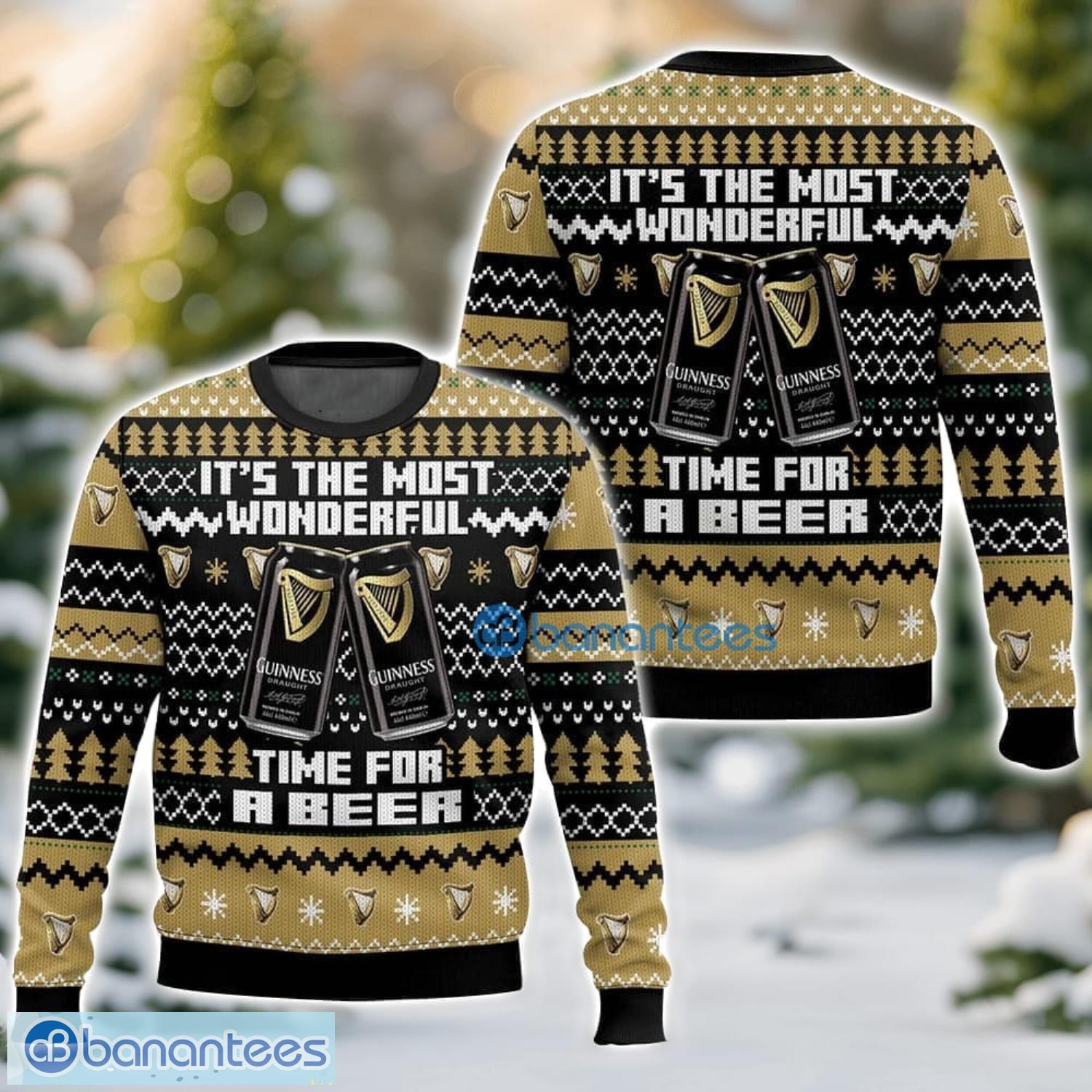 its the most wonderful time for a guinness ugly christmas sweater holiday gift for family christmas sweater image It’s the Most Wonderful time for a Guinness Ugly Christmas Sweater Holiday Gift For Family Christmas Sweater Product Photo 1