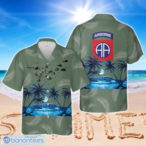 US Army Paratroopers With The 82nd Airborne Division Parachute Hawaiian Shirt Beach Summer Shirt Product Photo 1