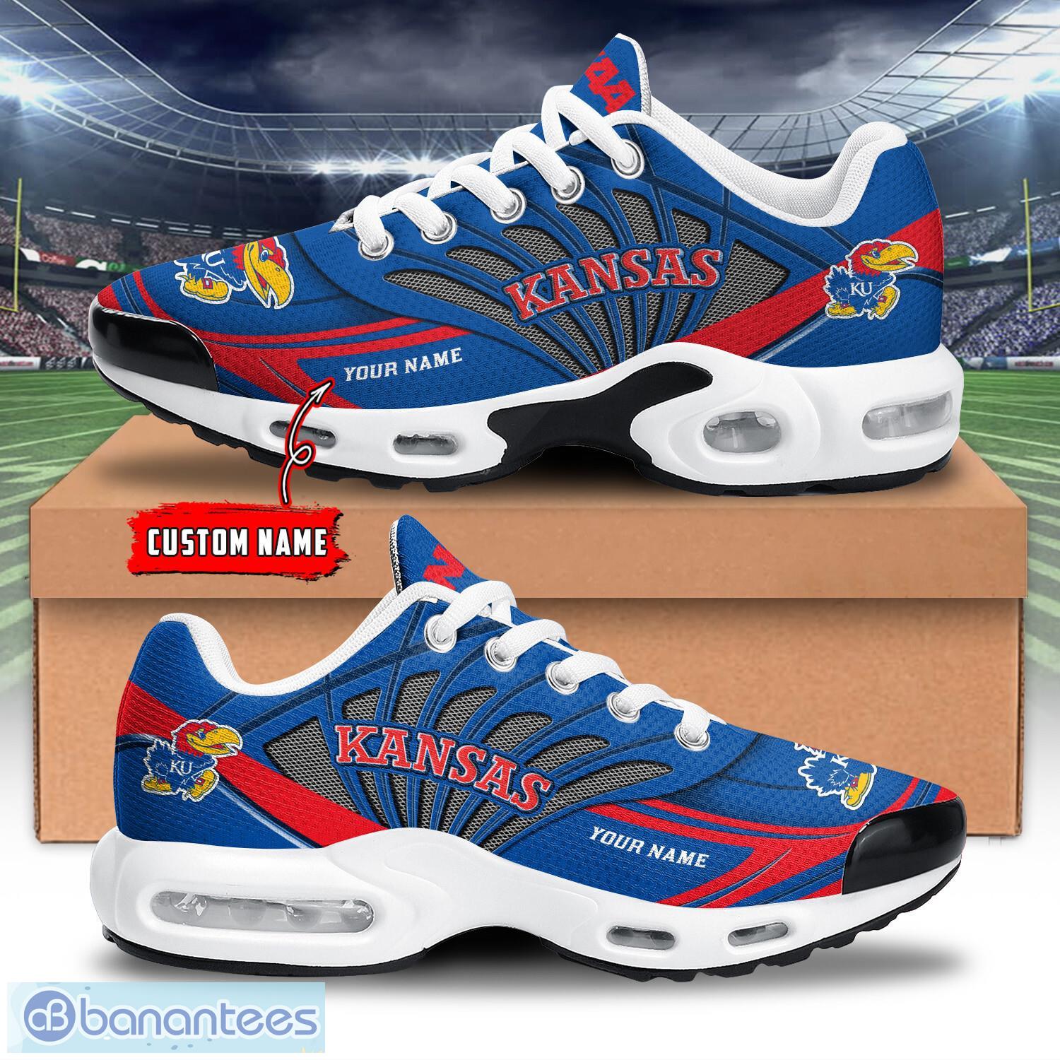 kansas jayhawks air cushion sports shoes tn sneakers custom name limited image Kansas Jayhawks Air Cushion Sports Shoes TN Sneakers Custom Name Limited Product Photo 1