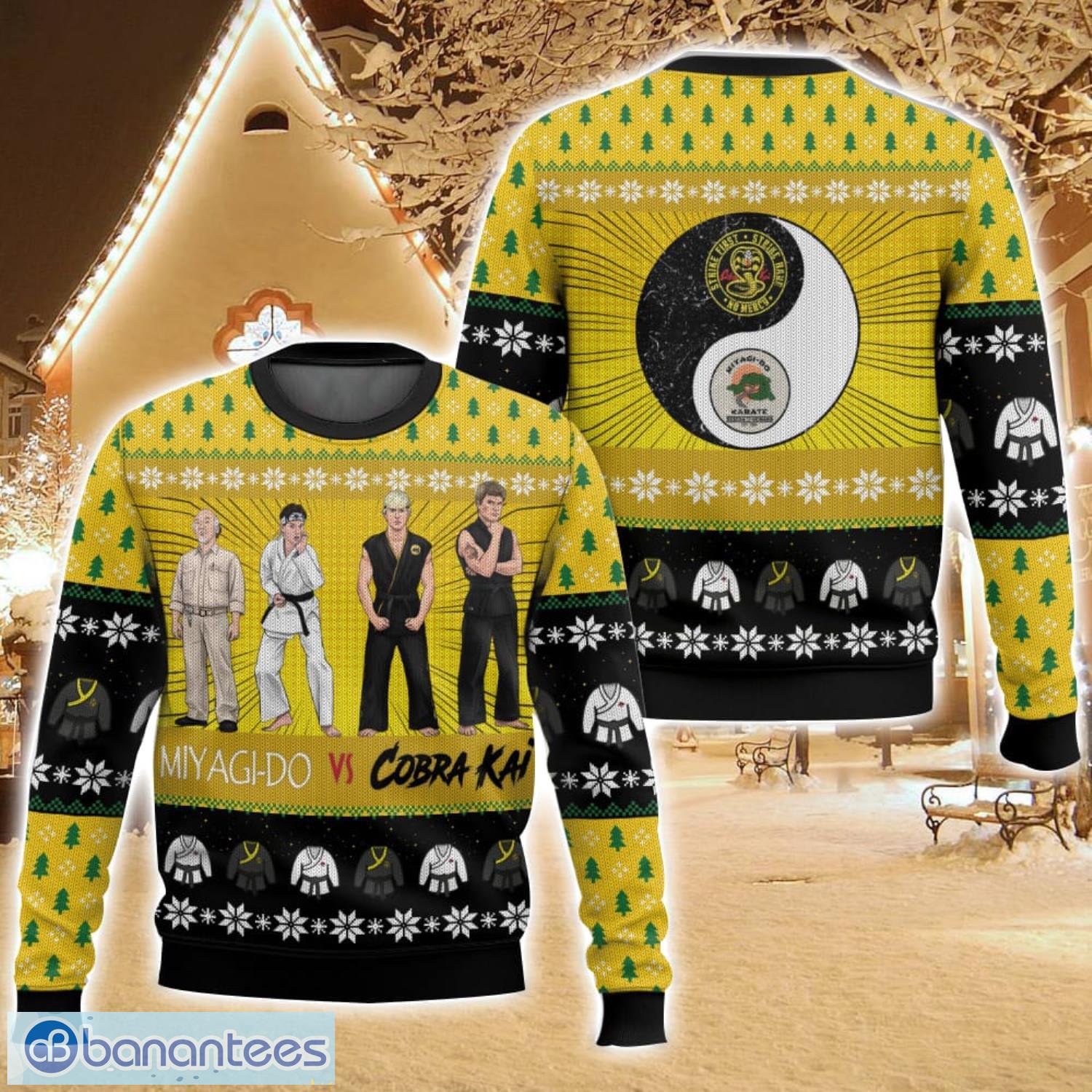karate kid vs cobra kai ugly christmas sweater for men and women christmas holiday gift family gift image Karate Kid vs Cobra Kai Ugly Christmas Sweater For Men And Women Christmas Holiday Gift Family Gift Product Photo 1