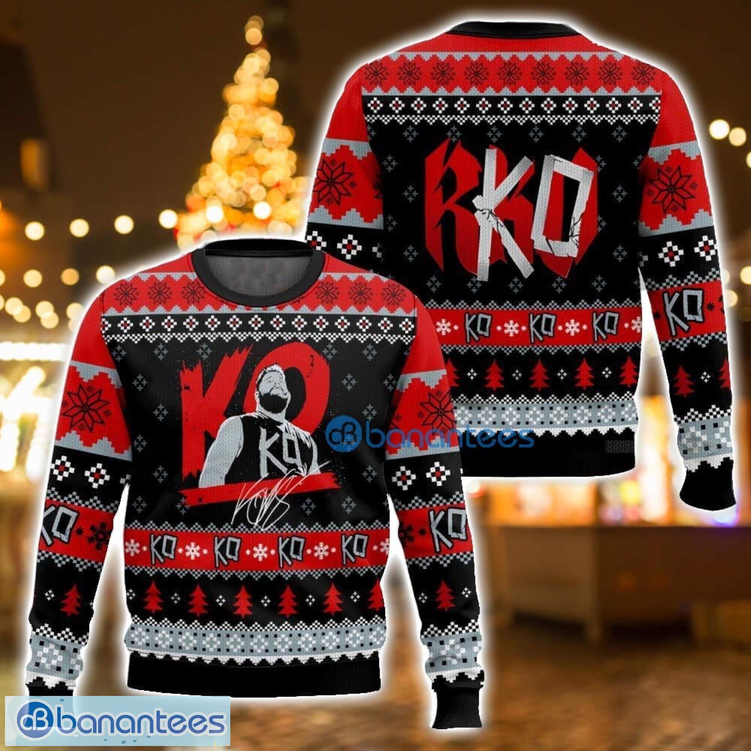 ko kevin owens 3d ugly christmas sweater unisex sweater christmas gift image KO Kevin Owens 3D Ugly Christmas Sweater Unisex Sweater Christmas Gift Product Photo 1