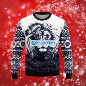 Awesome Lion Ugly Christmas Sweater Full Over Print Product Photo 1