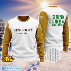 Hendrick's Gin Drink Like A Gallagher Patrick Day 3D Print Sweater Christmas Gift Holiday Sweater Product Photo 1
