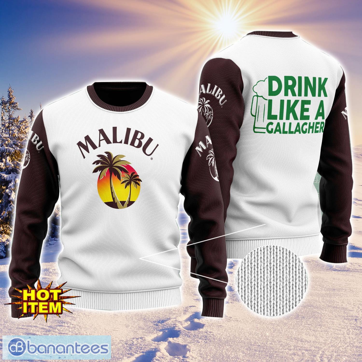 malibu rum drink like a gallagher patrick day 3d print sweater christmas gift holiday sweater image Malibu Rum Drink Like A Gallagher Patrick Day 3D Print Sweater Christmas Gift Holiday Sweater Product Photo 1