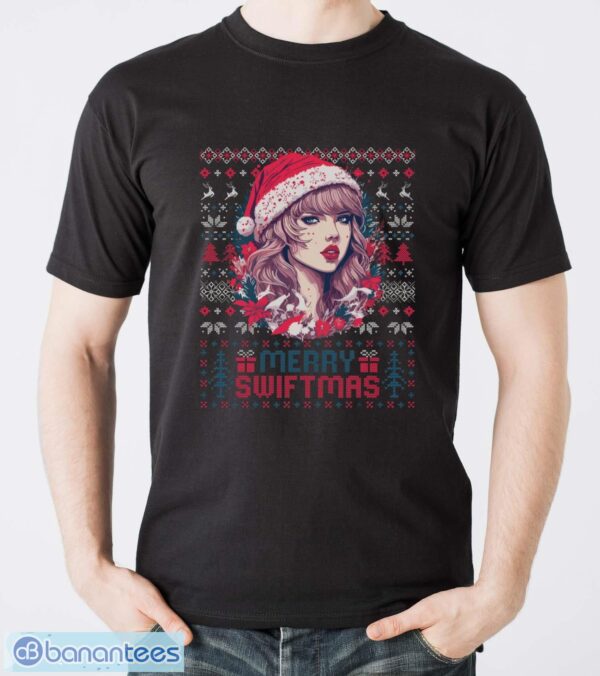 Merry Swiftmas Era Vintage Ugly Sweater Christmas Holiday T-Shirt1 Shirt - Men T-Shirt