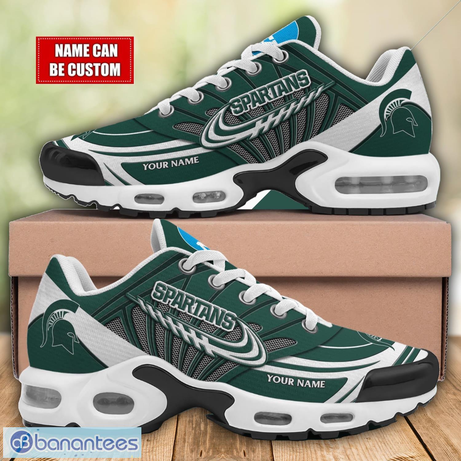 michigan state spartans tn shoes air cushion sports shoes custom name gift ideas image Michigan State Spartans TN Shoes Air Cushion Sports Shoes Custom Name Gift Ideas Product Photo 1