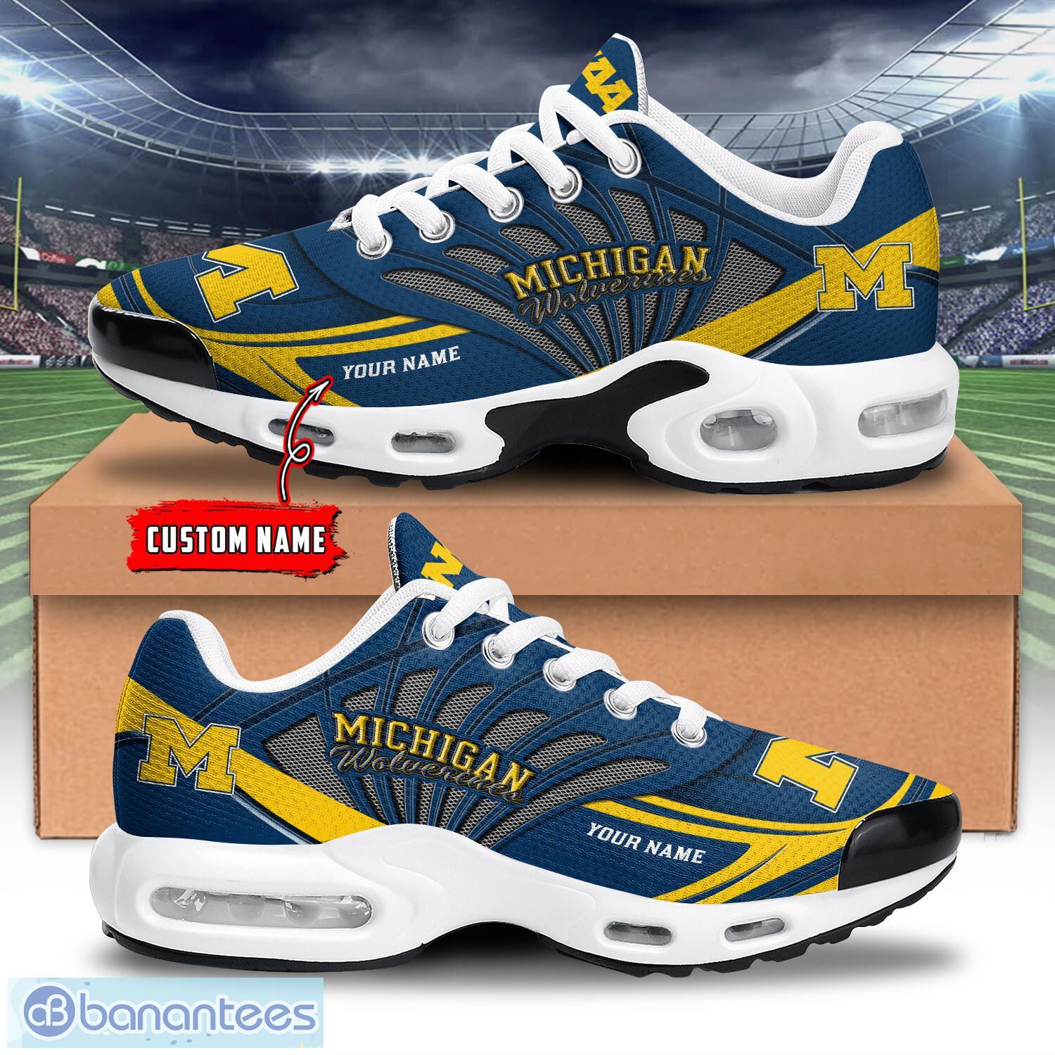 michigan wolverines air cushion sports shoes tn sneakers custom name limited image Michigan Wolverines Air Cushion Sports Shoes TN Sneakers Custom Name Limited Product Photo 1