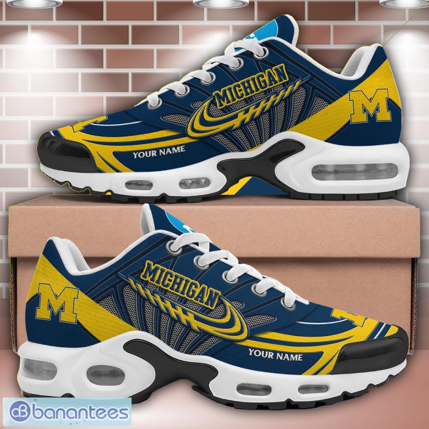 michigan wolverines tn shoes air cushion sports shoes custom name gift image Michigan Wolverines TN Shoes Air Cushion Sports Shoes Custom Name Gift Product Photo 1