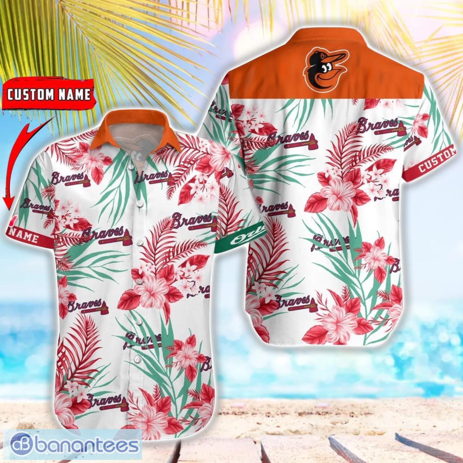 mlb baltimore orioles hawaiian shirt flower baseball shirt for fans image MLB Baltimore Orioles Hawaiian Shirt Flower Baseball Shirt For Fans Product Photo 1