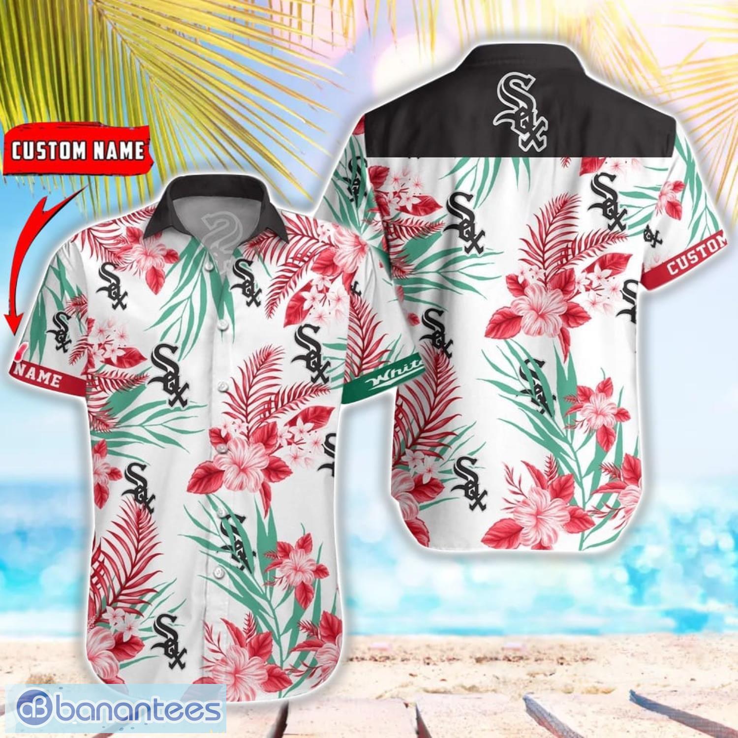 mlb chicago white sox hawaiian shirt flower baseball shirt for fans image MLB Chicago White Sox Hawaiian Shirt Flower Baseball Shirt For Fans Product Photo 1