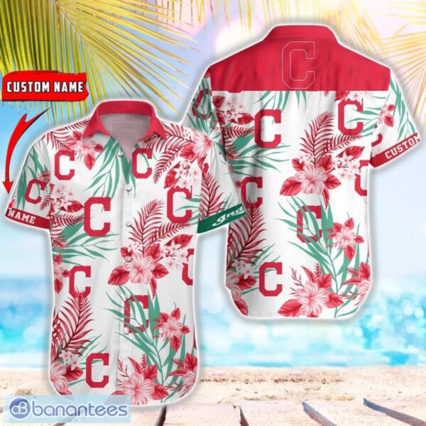 MLB Cleveland Indians Hawaiian Shirt Flower Baseball Shirt For Fans Product Photo 1